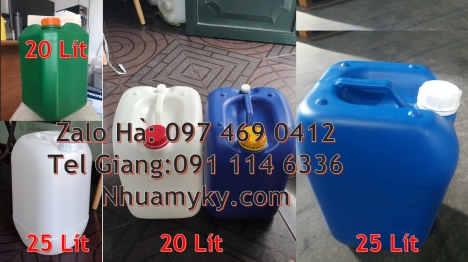 can 18l tròn đựng nông dược, can dẹp 30 lít đựng dầu hỏa, can 30l trắng, can 25l xanh, can vuông 30l