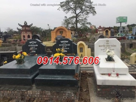 398#+ Mẫu mộ đá xanh đẹp