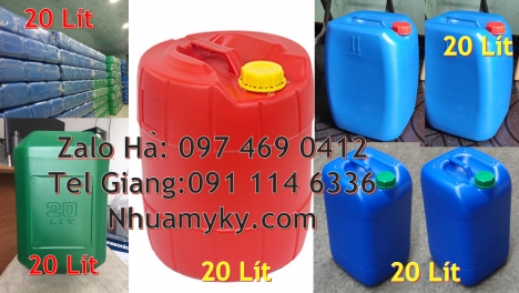 can 18l tròn đựng nông dược, can dẹp 30 lít đựng dầu hỏa, can 30l trắng, can 25l xanh, can vuông 30l