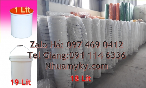 thùng nhựa 3.5 lít quai nhựa, lon nhựa 1 lít Vỏ thùng 20 lít quai nhựa, Xô nhựa 20 lít có nắ
