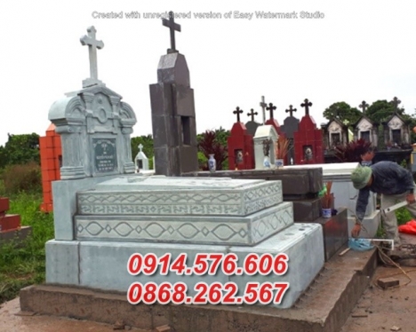 398#+ Mẫu mộ đá xanh đẹp