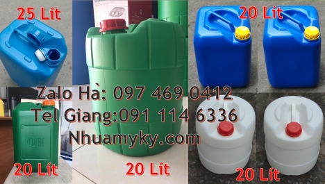 can 18l tròn đựng nông dược, can dẹp 30 lít đựng dầu hỏa, can 30l trắng, can 25l xanh, can vuông 30l