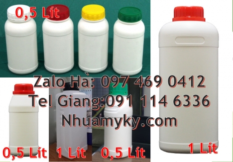 chai 0.5l nắp vặn, chai 1l màu trắng sữa Chai 1l giá rẻ, Tìm đại lý phân phối, Chai 1l đựng nước mắm