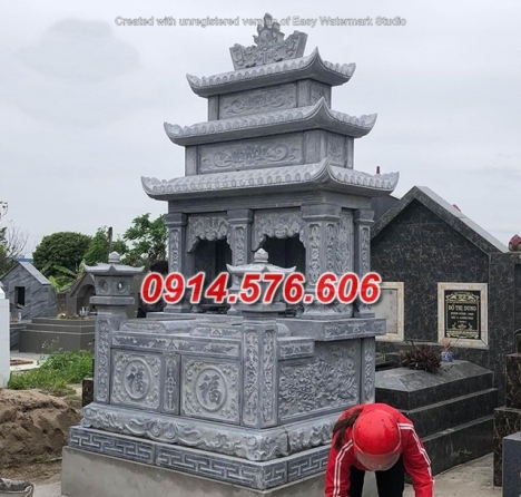 398#+ Mẫu mộ đá xanh đẹp