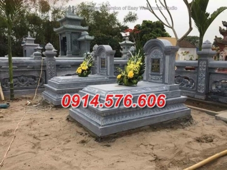 398#+ Mẫu mộ đá xanh đẹp