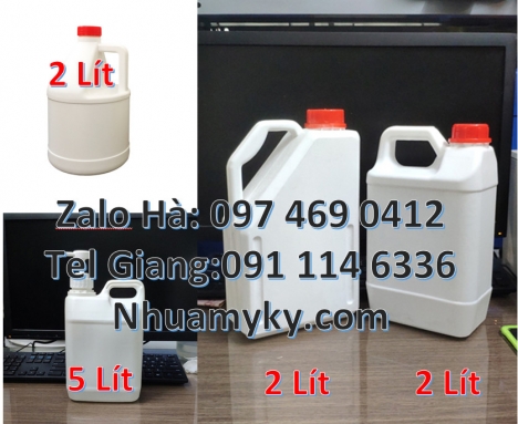 Can 5l tròn, can 10l vuông, Can nhựa 2l đựng phân bón. Sỉ lẻ can loại nhỏ, Can 20 lít đựng hóa chất,