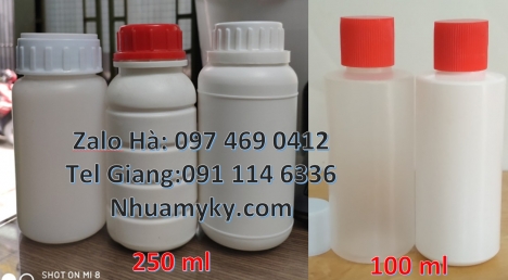 chai giá rẻ 50 ml, chai nhựa tròn, Chai nhựa đựng thuốc thú y, chai nhựa đựng thuốc thủy sản, chai n