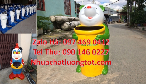 thùng rác mickey, Thùng rác gấu trúc, sọt rác cánh cụt, Giá bán thùng rác con vật, Giá bán
