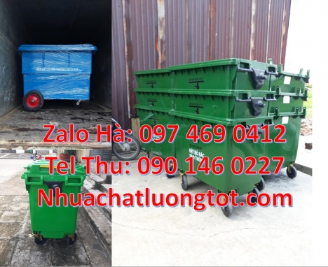 xe thu gom rác 660l 1000l nhựa hdpe Sản xuất xe thu gom rác, xe gom rác hdpe composite, Xe thu gom r