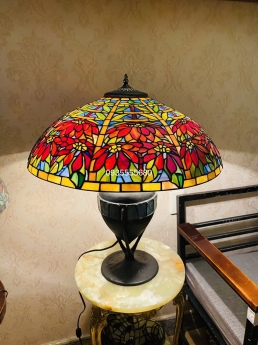 Giao lưu đèn bàn tiffany họa tiết hoa trạng nguyên cao cấp