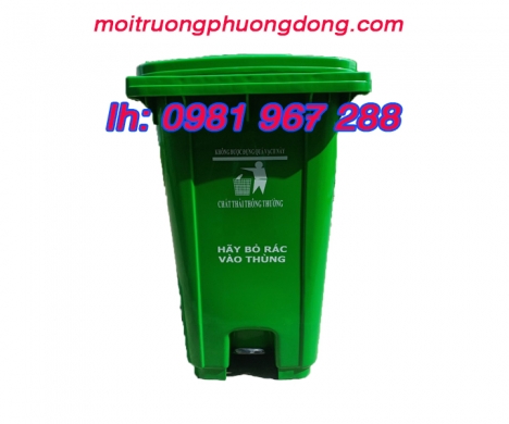 Thùng rác ngoài trời đạp chân 240 lít ,thùng rác công cộng