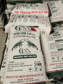 Vôi nóng mịn CaO 100 dùng trong thủy sản