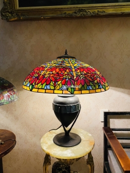 Giao lưu đèn bàn tiffany họa tiết hoa trạng nguyên cao cấp
