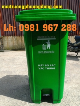 Thùng rác ngoài trời đạp chân 240 lít ,thùng rác công cộng