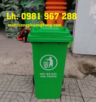 Thùng rác ngoài trời đạp chân 240 lít ,thùng rác công cộng