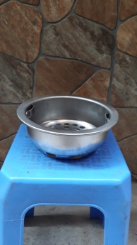 Bầu đựng than bếp nướng than hoa, tô đựng than bếp nướng inox, chậu đựng than bếp nướng Hàn Quốc