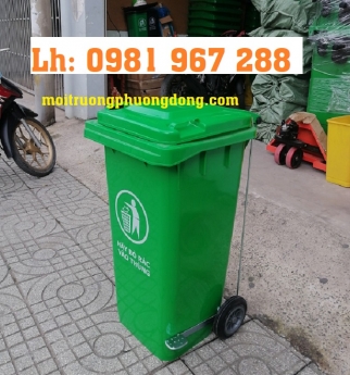 Thùng rác ngoài trời đạp chân 240 lít ,thùng rác công cộng
