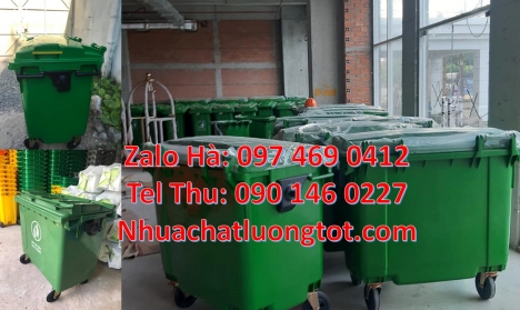 xe thu gom rác 660l 1000l nhựa hdpe Sản xuất xe thu gom rác, xe gom rác hdpe composite, Xe thu gom r