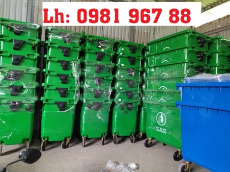 Kích thước xe gom rác 660 l nhựa