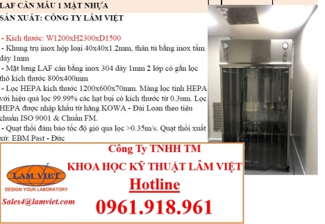 LAF CÂN MẪU 1 MẶT NHỰA CHÍNH HÃNG giá xưởng