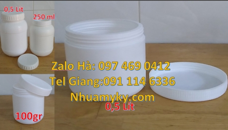 hũ 250 gram đựng mật ong Hũ 50 gr garenty, hũ 50gr nắp xé, hũ 200g đựng bơ thực vật, hũ nhựa tròn tr