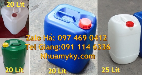can 25l xanh Can nhựa lớn đựng axit, Bán Can 20 lít đựng hóa chất, can 20l giá rẻ, can 25l trắng, ca