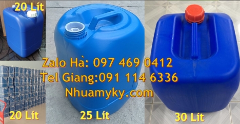 can 25l xanh Can nhựa lớn đựng axit, Bán Can 20 lít đựng hóa chất, can 20l giá rẻ, can 25l trắng, ca