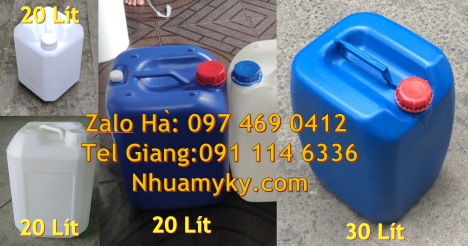 can 25l xanh Can nhựa lớn đựng axit, Bán Can 20 lít đựng hóa chất, can 20l giá rẻ, can 25l trắng, ca