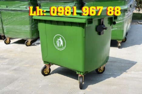 Kích thước xe gom rác 660 l nhựa