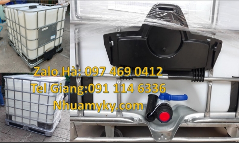 Thùng nhựa dung tích lớn, tank nhựa ibc 1 khối, bồn nhựa 1000 lít đựng hóa chất, Tank IBC 1000 lít,
