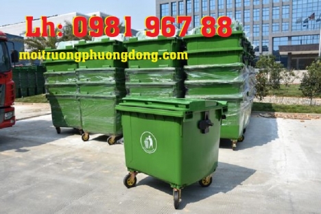 Kích thước xe gom rác 660 l nhựa