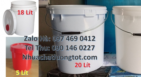 Xô nhựa 20 lít, lon nhựa 1l đựng sơn, thùng nhựa 3.8l đựng phân bón, xô nhựa 18l đựng gạo Xô sơn 2