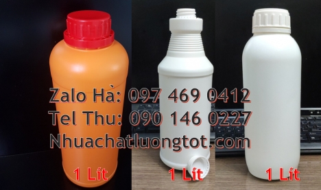 Chai 500ml đựng axit, chai 1l đựng nước ép trái cây, chai 30ml nắp garenty, Chai 100 ml nắp vặn tron