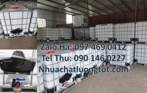 Bồn ibc, Thùng nhựa dung tích lớn, tank nhựa ibc 1 khối, bồn nhựa 1000 lít đựng hóa chất, Bồn IBC100