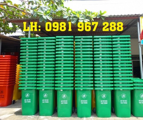 Thùng rác 120 lít màu cxanh công cộng nhựa tại Hà Nội