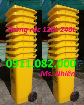 Thùng rác đựng rác thải thông thường- thùng rác 120l 240L 660L màu xanh giá rẻ- lh 0911082000