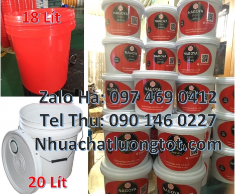 Xô nhựa 20 lít, lon nhựa 1l đựng sơn, thùng nhựa 3.8l đựng phân bón, xô nhựa 18l đựng gạo Xô sơn 2