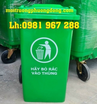 Thùng rác 120 lít màu cxanh công cộng nhựa tại Hà Nội