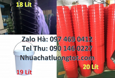 Xô nhựa 20 lít, lon nhựa 1l đựng sơn, thùng nhựa 3.8l đựng phân bón, xô nhựa 18l đựng gạo Xô sơn 2