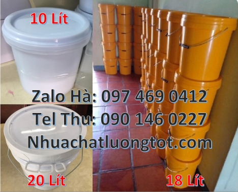 Xô nhựa 20 lít, lon nhựa 1l đựng sơn, thùng nhựa 3.8l đựng phân bón, xô nhựa 18l đựng gạo Xô sơn 2