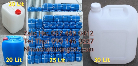 Can nhựa 30 lít dẹp đựng hóa chất can nhựa mới 30l đựng phân bón, vỏ can nhựa 25 lít, can nhựa 10l