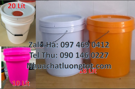 Xô nhựa 20 lít, lon nhựa 1l đựng sơn, thùng nhựa 3.8l đựng phân bón, xô nhựa 18l đựng gạo Xô sơn 2