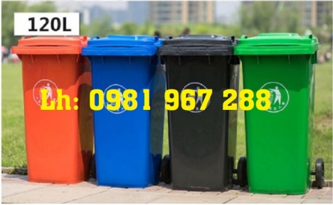 Thùng rác 120 lít màu cxanh công cộng nhựa tại Hà Nội
