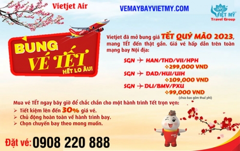 Vietjet Air mở bán vé máy bay Tết 2023