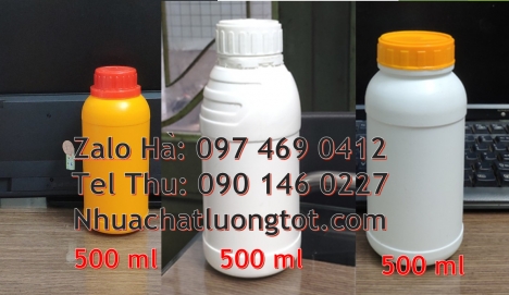 Chai 500ml đựng axit, chai 1l đựng nước ép trái cây, chai 30ml nắp garenty, Chai 100 ml nắp vặn tron