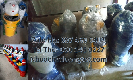 thùng rác công cộng, thùng rác cá heo, thùng rác cá chép, thùng rác gấu trúc, thùng rác chuột m