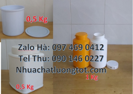 Hủ nhựa 500gr garenty, Hũ nhựa 200gr Giá bán hũ 1kg hdpe Hũ 0.5kg vuông, Hũ đựng ngũ cốc, Bán hũ