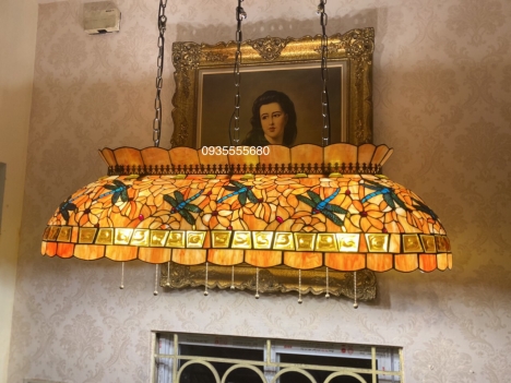 Giao lưu đèn bàn ăn tiffany họa tiết chuồn cam