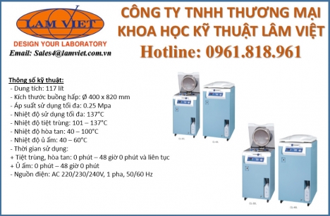 NỒI HẤP TIỆT TRÙNG DÙNG TRONG PHÒNG THÍ NGHIỆM DUNG TÍCH LỚN