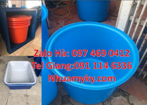 Thùng nhựa tròn 3000L  1100L nuôi hải sản, Thùng nhựa chữ nhật 1200l 1100l, Thùng tròn 2000 lí